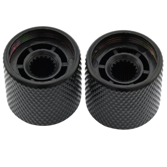 Musiclily Pro Grob 18 - Splines Stahlkuppel-Push - on - Steuerknopf mit Indikatorpunkt für importierte Gitarren und Bässe, Set von 2