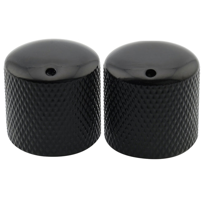 Musiclily Pro Grob 18 - Splines Stahlkuppel-Push - on - Steuerknopf mit Indikatorpunkt für importierte Gitarren und Bässe, Set von 2