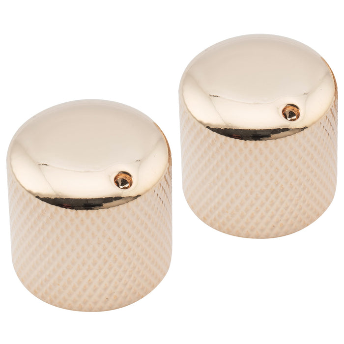 Musiclily Pro Grob 18 - Splines Stahlkuppel-Push - on - Steuerknopf mit Indikatorpunkt für importierte Gitarren und Bässe, Set von 2