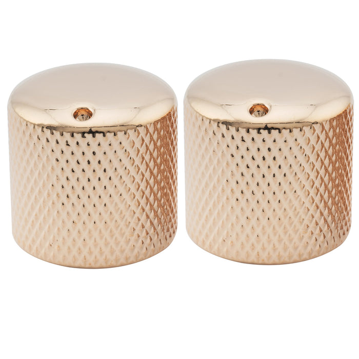 Musiclily Pro Grob 18 - Splines Stahlkuppel-Push - on - Steuerknopf mit Indikatorpunkt für importierte Gitarren und Bässe, Set von 2