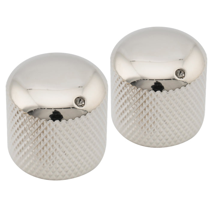 Musiclily Pro Grob 18 - Splines Stahlkuppel-Push - on - Steuerknopf mit Indikatorpunkt für importierte Gitarren und Bässe, Set von 2