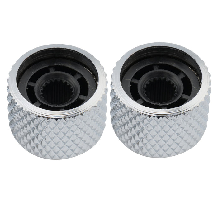 Musiclily Pro Grob 18 Gewinde Stahlkuppel Perlmutt-Oberteil Aufsteckreglerknopf für importierte Gitarren und Bässe, Set von 2