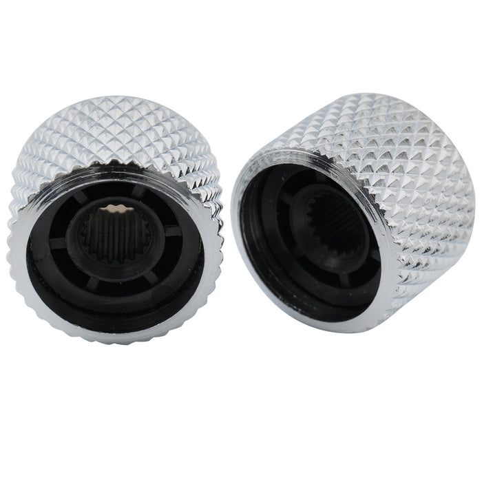 Musiclily Pro Grob 18 Gewinde Stahlkuppel Perlmutt-Oberteil Aufsteckreglerknopf für importierte Gitarren und Bässe, Set von 2