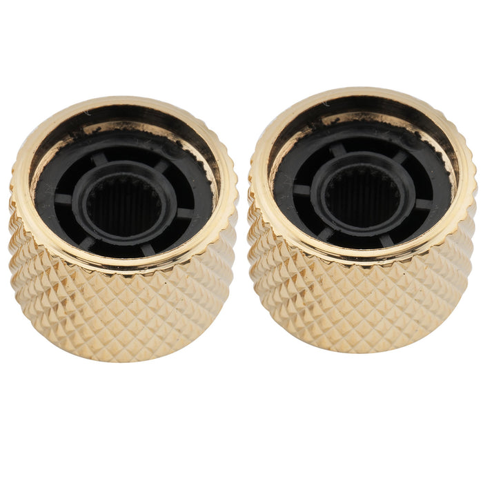 Musiclily Pro Grob 18 Gewinde Stahlkuppel Perlmutt-Oberteil Aufsteckreglerknopf für importierte Gitarren und Bässe, Set von 2