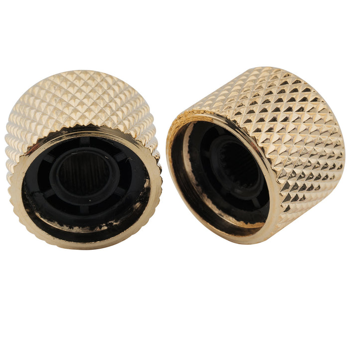 Musiclily Pro Grob 18 Gewinde Stahlkuppel Perlmutt-Oberteil Aufsteckreglerknopf für importierte Gitarren und Bässe, Set von 2