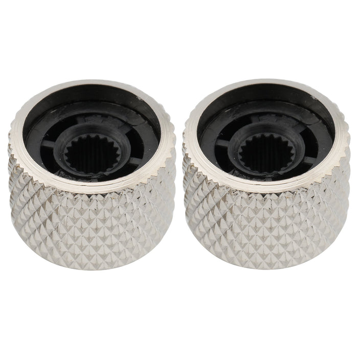 Musiclily Pro Grob 18 Gewinde Stahlkuppel Perlmutt-Oberteil Aufsteckreglerknopf für importierte Gitarren und Bässe, Set von 2