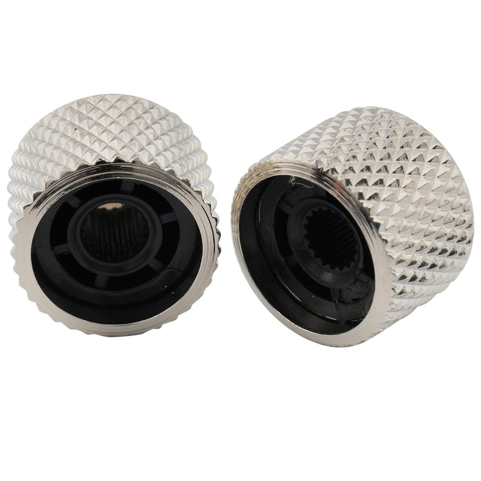 Musiclily Pro Grob 18 Gewinde Stahlkuppel Perlmutt-Oberteil Aufsteckreglerknopf für importierte Gitarren und Bässe, Set von 2