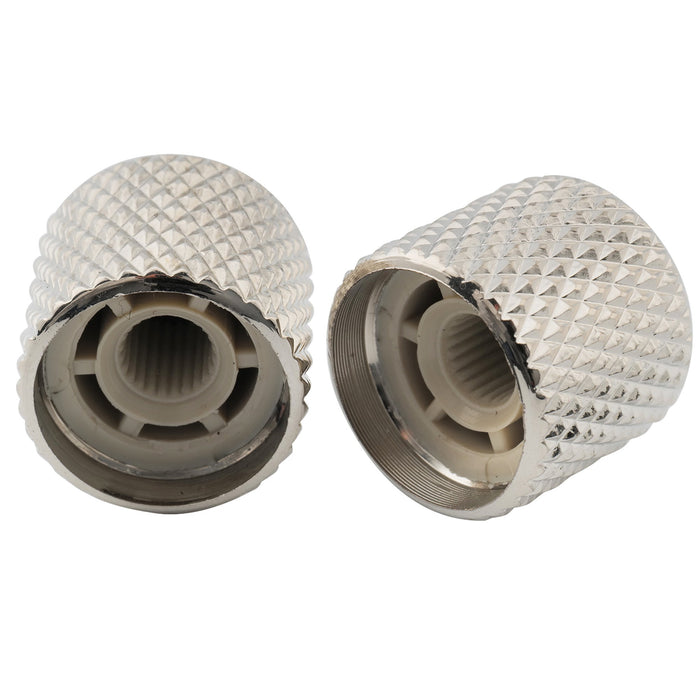 Musiclily Pro Fein 24 Splines Stahlkuppel Push-on Steuerknopf 18 mm für in den USA hergestellte Gitarren- und Bass-Potentiometer, Set von 2