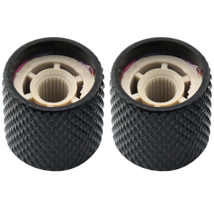 Musiclily Pro Fein 24 Splines Stahl Flat Top Push-on Steuerknopf 19 mm für in den USA hergestellte Gitarren- und Bass-Potentiometer, Set von 2