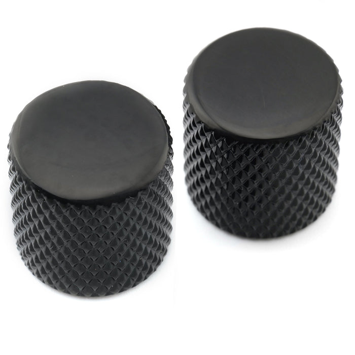 Musiclily Pro Fein 24 Splines Stahl Flat Top Push-on Steuerknopf 19 mm für in den USA hergestellte Gitarren- und Bass-Potentiometer, Set von 2