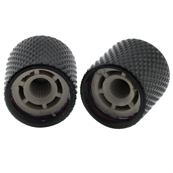 Musiclily Pro Fein 24 Splines Stahl Flat Top Push-on Steuerknopf 19 mm für in den USA hergestellte Gitarren- und Bass-Potentiometer, Set von 2