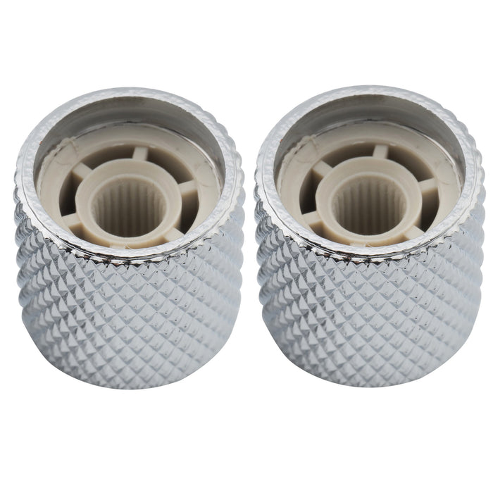 Musiclily Pro Fein 24 Splines Stahl Flat Top Push-on Steuerknopf 19 mm für in den USA hergestellte Gitarren- und Bass-Potentiometer, Set von 2