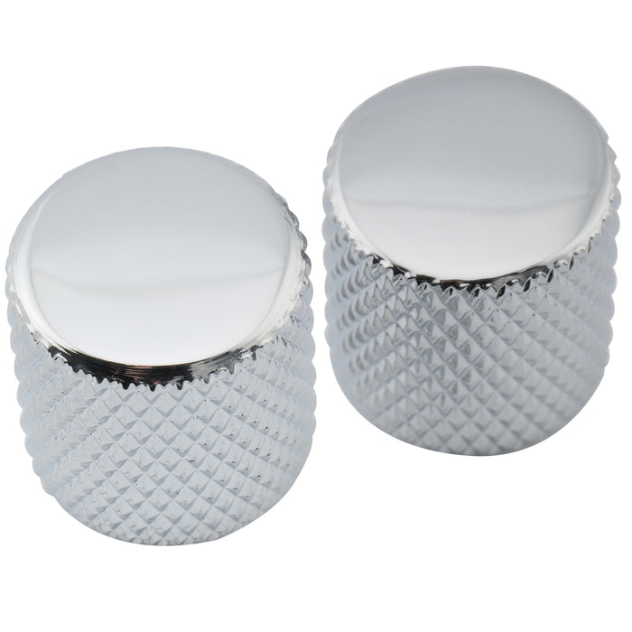 Musiclily Pro Fein 24 Splines Stahl Flat Top Push-on Steuerknopf 19 mm für in den USA hergestellte Gitarren- und Bass-Potentiometer, Set von 2