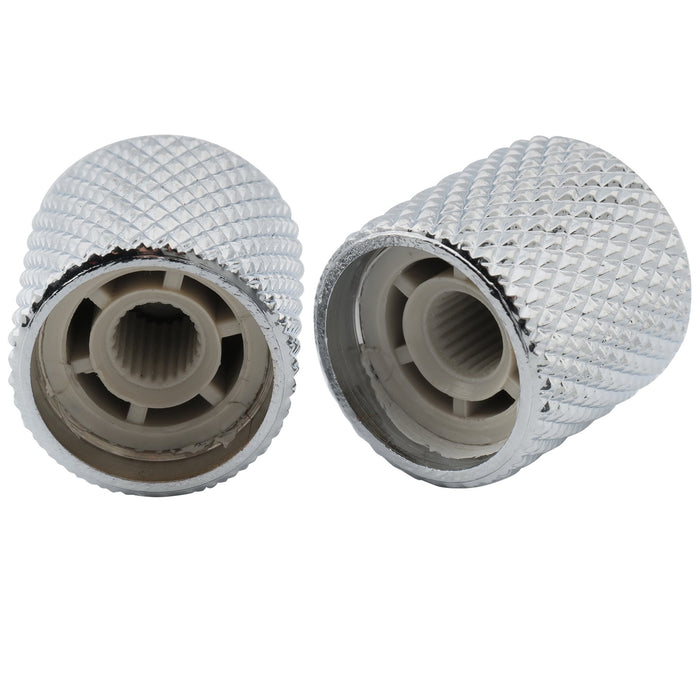 Musiclily Pro Fein 24 Splines Stahl Flat Top Push-on Steuerknopf 19 mm für in den USA hergestellte Gitarren- und Bass-Potentiometer, Set von 2