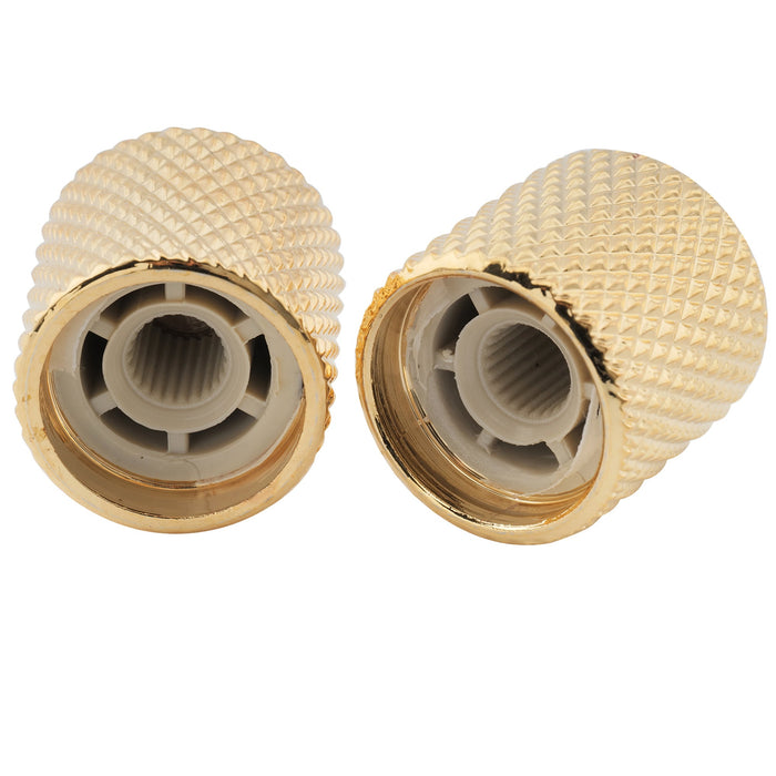 Musiclily Pro Fein 24 Splines Stahl Flat Top Push-on Steuerknopf 19 mm für in den USA hergestellte Gitarren- und Bass-Potentiometer, Set von 2