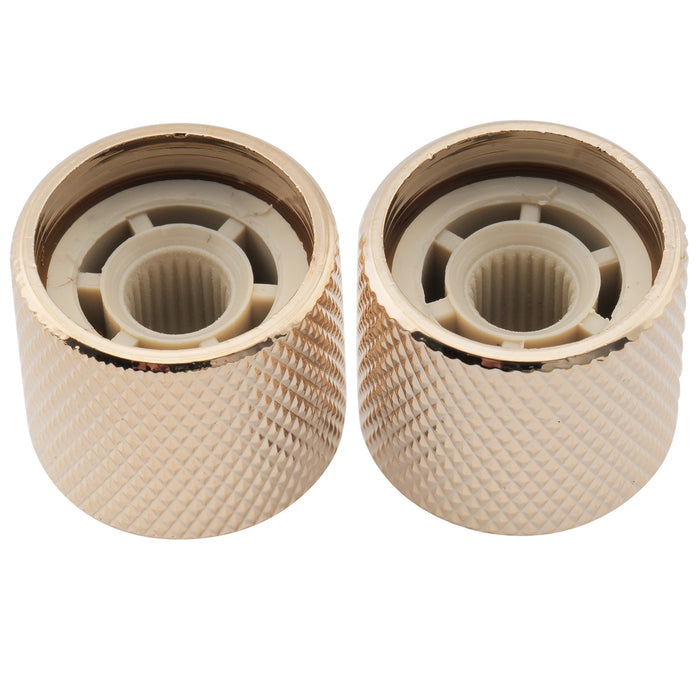 Musiclily Pro Fein 24 Splines Stahlkuppel-Push-on-Reglerknopf 19 mm für in den USA hergestellte Gitarren- und Bass-Potentiometer, Set von 2