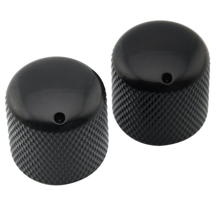 detail of musiclily pro fine 24 splines steel dome push on control knob 18mm with indicator dot for usa made guitar bass potentiometers mx2798 2p