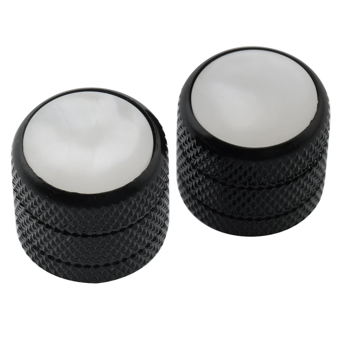 Musiclily Pro Fein 24 Splines Stahlkuppel Perlmut Oberseite Aufsteckendes Drehknopf für in den USA hergestellte Gitarren- und Bass-Potentiometer, Set von 2