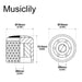 Dimensions of musiclily pro fine 24 splines steel dome abalone top push on control knob for usa made guitar bass potentiometers 18x16 5mm mx2800 2p