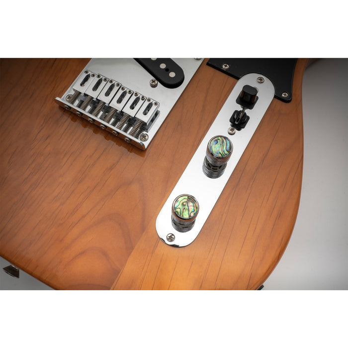 Musiclily Pro 鋼製 インチ規格 24スプライン アバロントップ ドームノブ コントロールノブ つまみ USA製ギターやベースのポット用 18x16.5mm ブラック(2個セット)