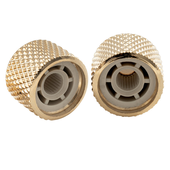 Musiclily Pro Fein 24 Splines Stahlkuppel Perlmutt-Oberfläche Push-on Steuerknöpfe 19*16,5mm für in den USA hergestellte Gitarren- und Bass-Potentiometer, Set von 2