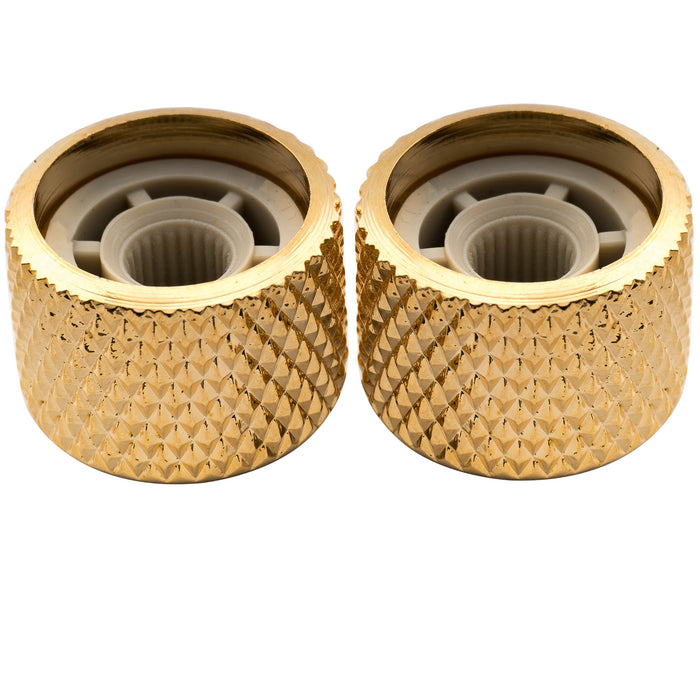 Musiclily Pro Fein 24-Zähnige Stahlkuppel mit Abalone -Oberfläche, Push-on-Reglerknopf für amerikanische Gitarren- und Bass-Potentiometer 19x16,5 mm, Set von 2