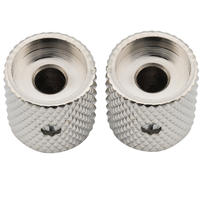 Musiclily Pro 1/4インチ 鋼製 フラットトップ 通用コントロールノブ つまみ 止めネジ付き エレキギターやベース用 ブラック(2個セット)