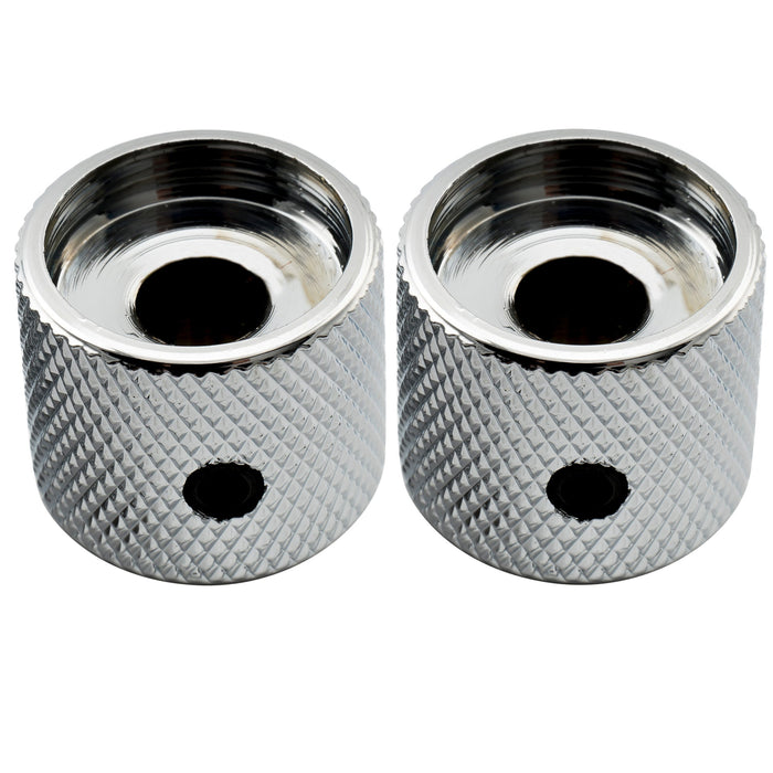 Musiclily Pro 1/4インチ 鋼製 アバロントップ ドームノブ 通用コントロールノブ つまみ 止めネジ付き エレキギターやベース用 ブラック(2個セット)