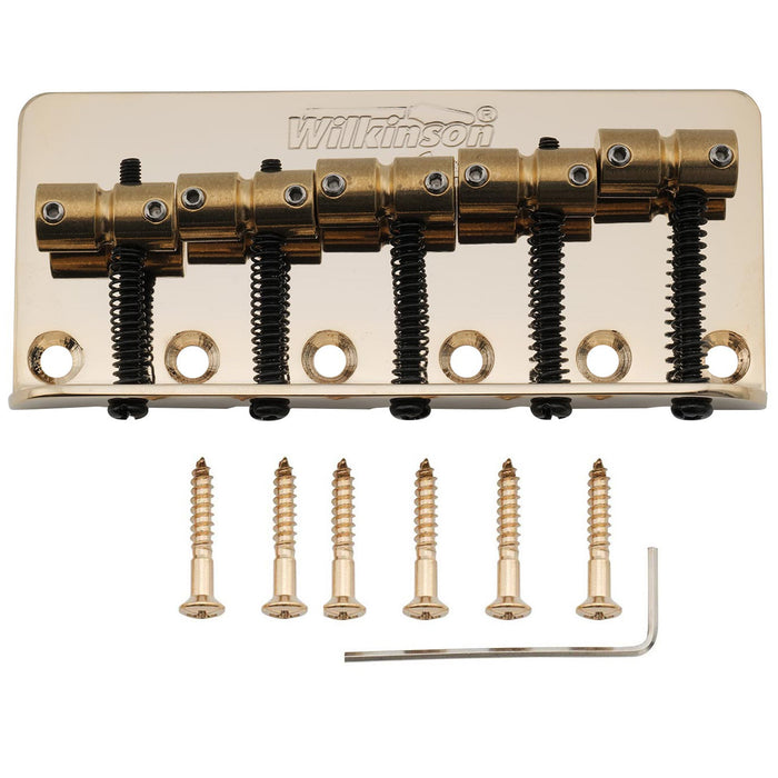 Wilkinson WBBC5 18mm Brass Saddles Steel Plate 5-String Bass Bridge