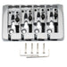 musiclily pro 19mm string spacing locking saddles hard zinc 4 string bass bridge mx2818p, gold