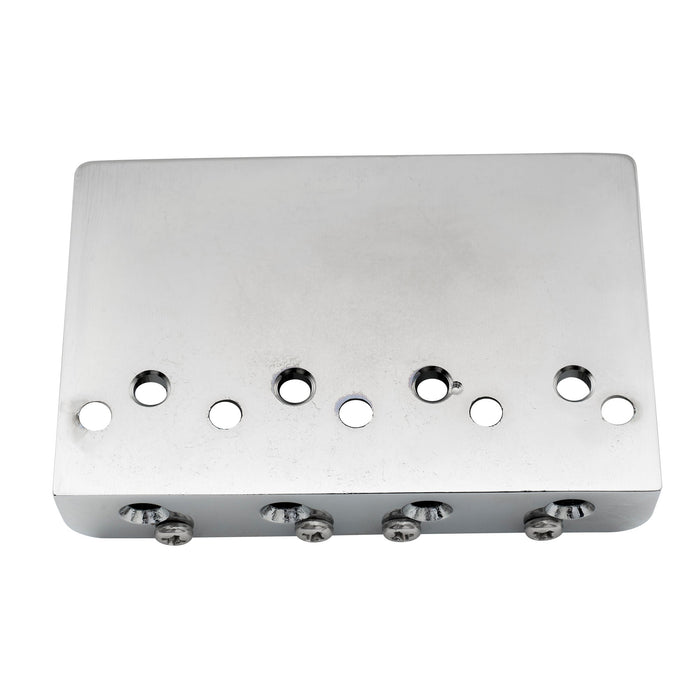 musiclily pro 57mm 2 1 4 inch string spacing hardtail brass saddles zinc alloy plate 4 string bass bridge mx2821p, gold