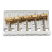 musiclily pro 17mm string spacing dual load heavy duty 5 string bass bridge with brass saddle mx2822p, gold