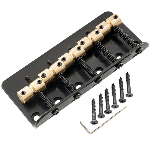 musiclily pro 18mm string spacing classic standard top loading 5 string bass bridge with brass saddle steel plate mx2823p