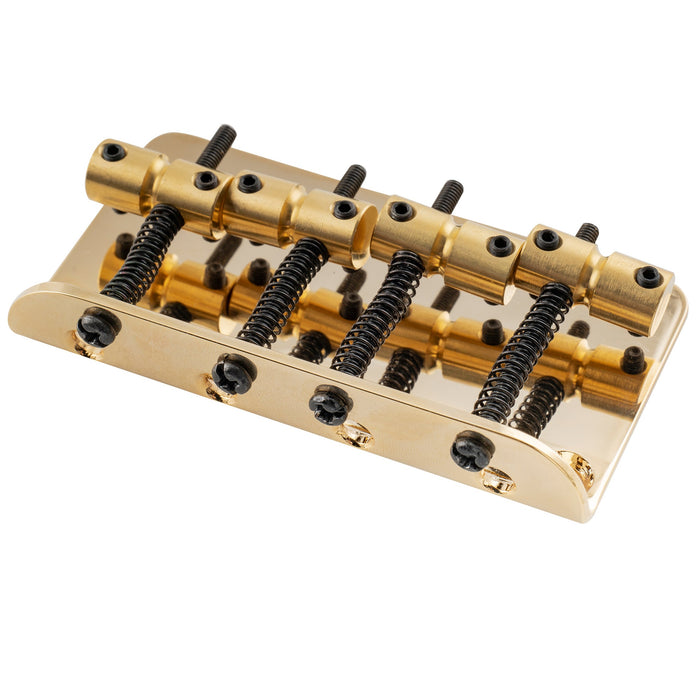Musiclily Pro 19mmピッチ クラシックスタンダード トップローディングタイプ 真鍮サドル 鋼製プレート 4弦エレキベース用ブリッジ ブラック