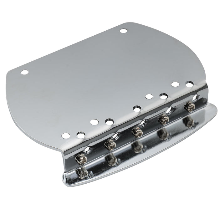 musiclily pro 64mm2 33 64 inch steel dual load 5 string bass bridge for musicman style bass mx2825p, chrome