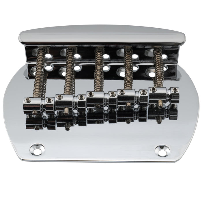 Musiclily Pro 16mmピッチ 鋼製サドルとプレート トップロードと裏通し ベースブリッジ 5弦Musicmanミュージックマンエレキベース用 ブラック