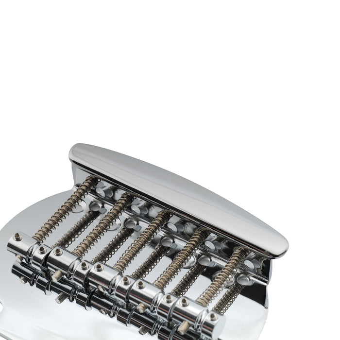 Musiclily Pro 16mmピッチ 鋼製サドルとプレート トップロードと裏通し ベースブリッジ 5弦Musicmanミュージックマンエレキベース用 ブラック