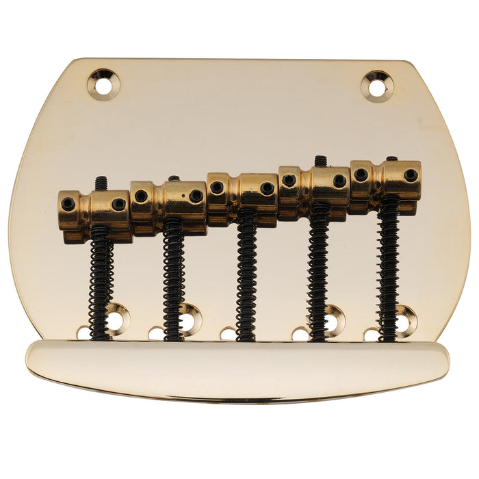 Musiclily Pro 16mmピッチ 鋼製サドルとプレート トップロードと裏通し ベースブリッジ 5弦Musicmanミュージックマンエレキベース用 ブラック
