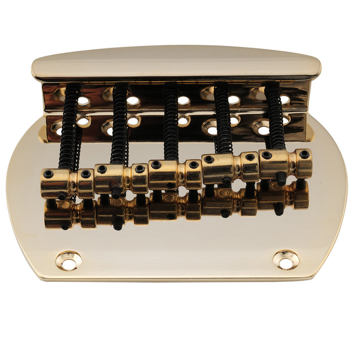 Musiclily Pro 16mmピッチ 鋼製サドルとプレート トップロードと裏通し ベースブリッジ 5弦Musicmanミュージックマンエレキベース用 ブラック