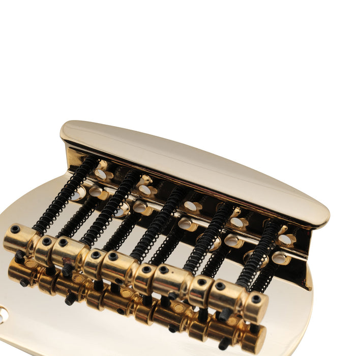 Musiclily Pro 16mmピッチ 鋼製サドルとプレート トップロードと裏通し ベースブリッジ 5弦Musicmanミュージックマンエレキベース用 ブラック
