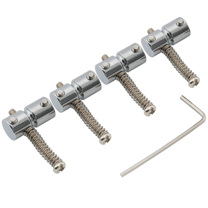 musiclily pro 19mm steel bass bridge saddles for 4 string precision and jazz bass mx2827 4p, gold