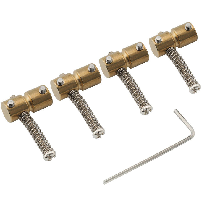 Musiclily Pro 19mmピッチ 鋼製 ベースブリッジ用サドル 4弦Precision/Jazz Bassエレキベース用 ブラック(4個セット)