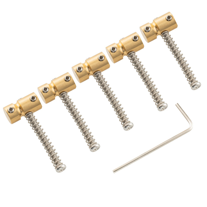 Musiclily Pro 17mm Stahl-Bass-Brückenstege für 5-Saiten-Precision- und Jazz-Bass, Set von 5. 
