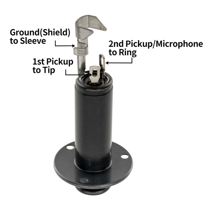 Musiclily Pro 1/4 Inch Mono/Stereo Endpin Output Jack Strap Button Jack Socket for Acoustic Guitar Bass