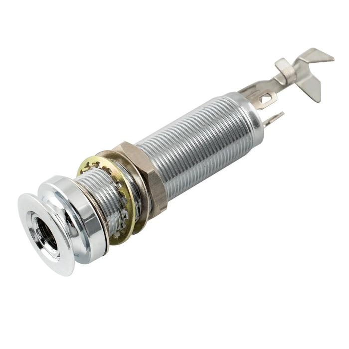 Conector Hembra De Jack 1/4 Pulgada Para Guitarra Acústica Y Bajo - Entrada Endpin, Cromado, Para Conexión Mono O Estéreo