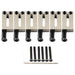 musiclily ultra 10 5mm modern style full solid brass offset saddles for strat tele style electric guitar mx2854 6p, nickel