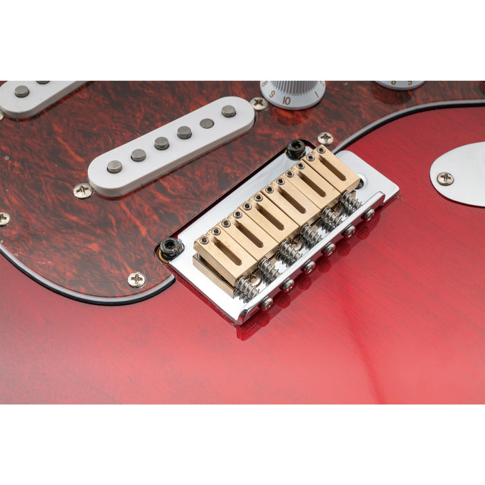Musiclily Ultra 10,5 mm Moderner Stil Vollmessings Offsetsättel für Strat-/Tele-Stil-Elektrogitarren, Set von 6