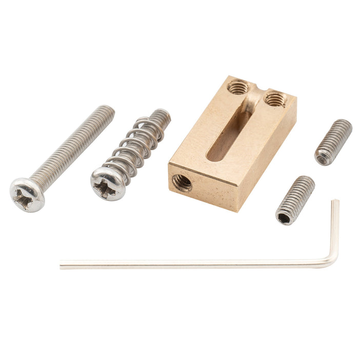 Musiclily Ultra 10,5 mm Moderner Stil Vollmessings Offsetsättel für Strat-/Tele-Stil-Elektrogitarren, Set von 6