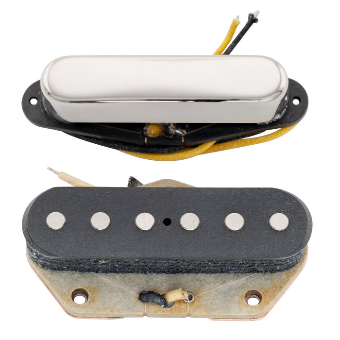 detail of the revival pickups rpt2 heartbreaker vintage style alnico 3 neck bridge pickups set for tele style electric guitar mx2865p