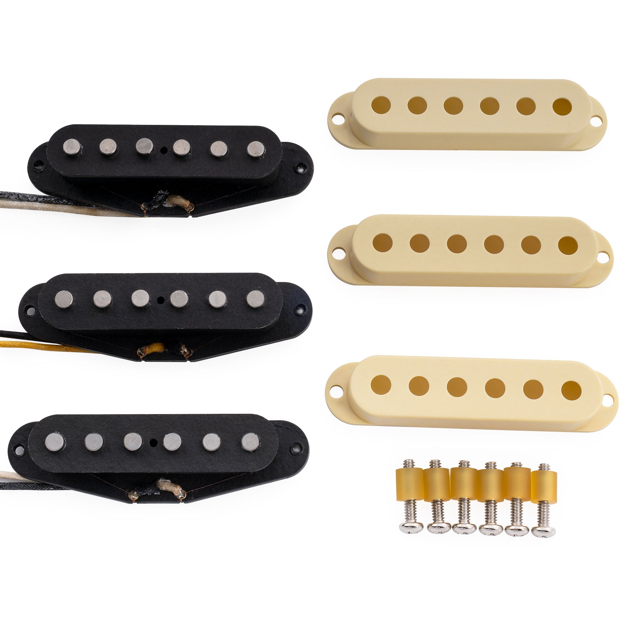 Ensemble de micros Revival Pickups RPS1 Vintage Classic Alnico 5/Alnico 3 à simple bobinage pour guitare électrique Strat, blanc